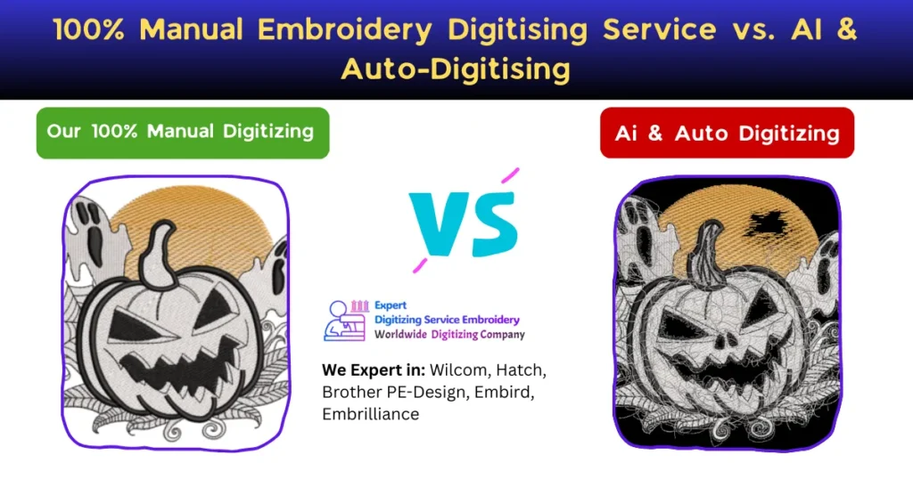100% Manual Embroidery Digitising Service vs. AI & Auto-Digitising
