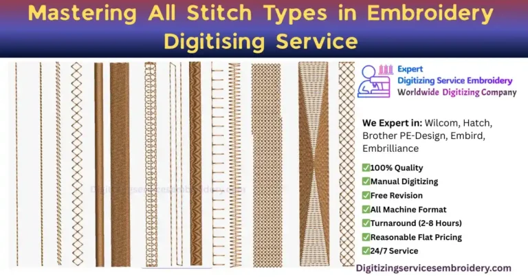 Mastering All Stitch Types in Embroidery Digitising Service