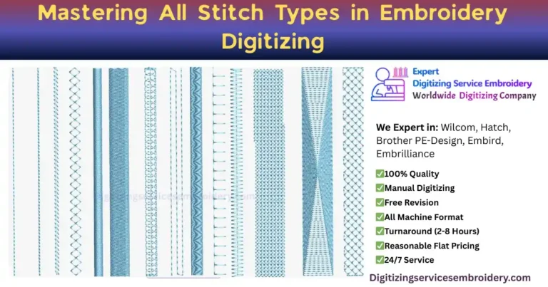 Mastering All Stitch Types in Embroidery Digitizing