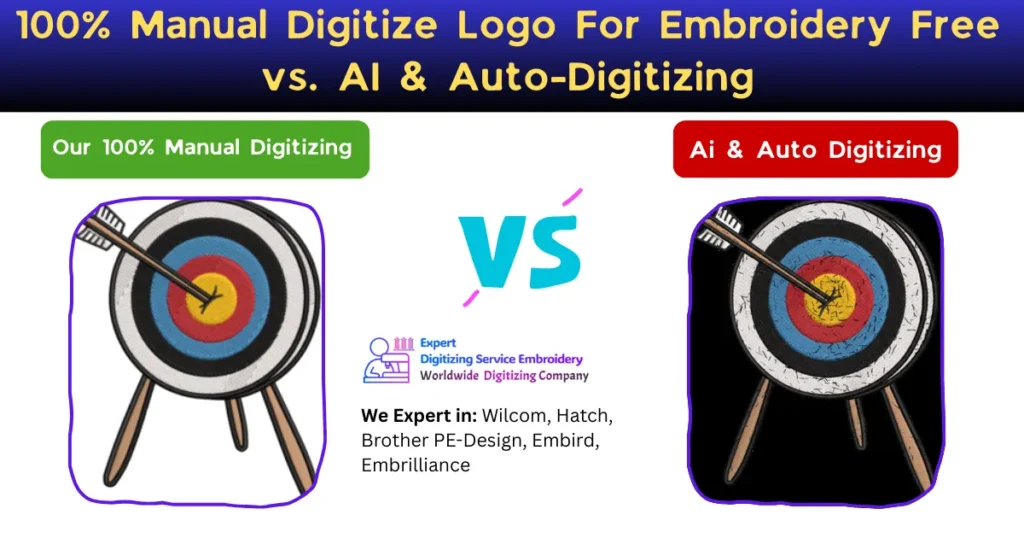 100% Manual Digitize Logo For Embroidery Free vs. AI & Auto-Digitizing