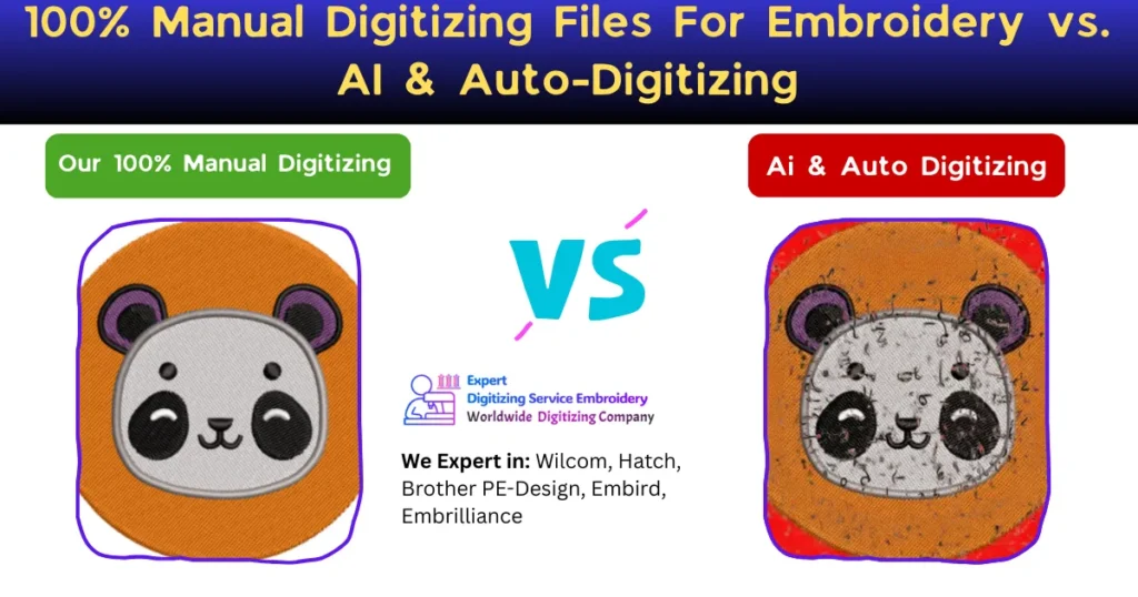 100% Manual Digitizing Files For Embroidery vs. AI & Auto-Digitizing