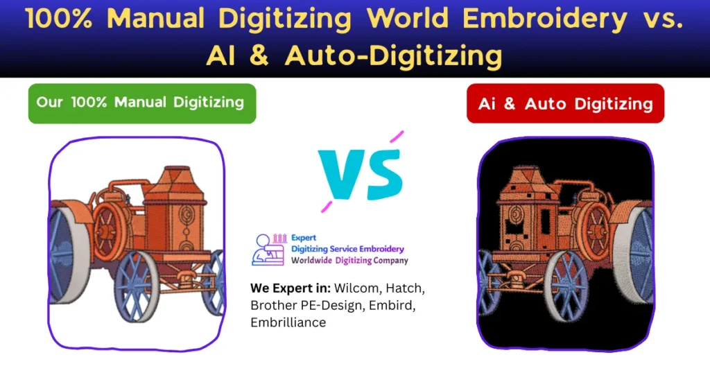 100% Manual Digitizing World Embroidery vs. AI & Auto-Digitizing