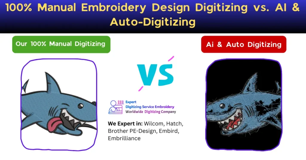 100% Manual Embroidery Design Digitizing vs. AI & Auto-Digitizing