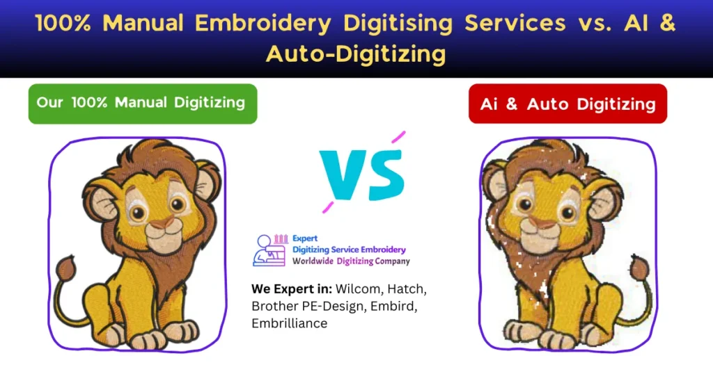 100% Manual Embroidery Digitising Services vs. AI & Auto-Digitizing