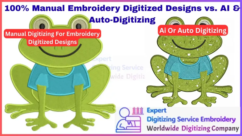 100% Manual Embroidery Digitized Designs vs. AI & Auto-Digitizing