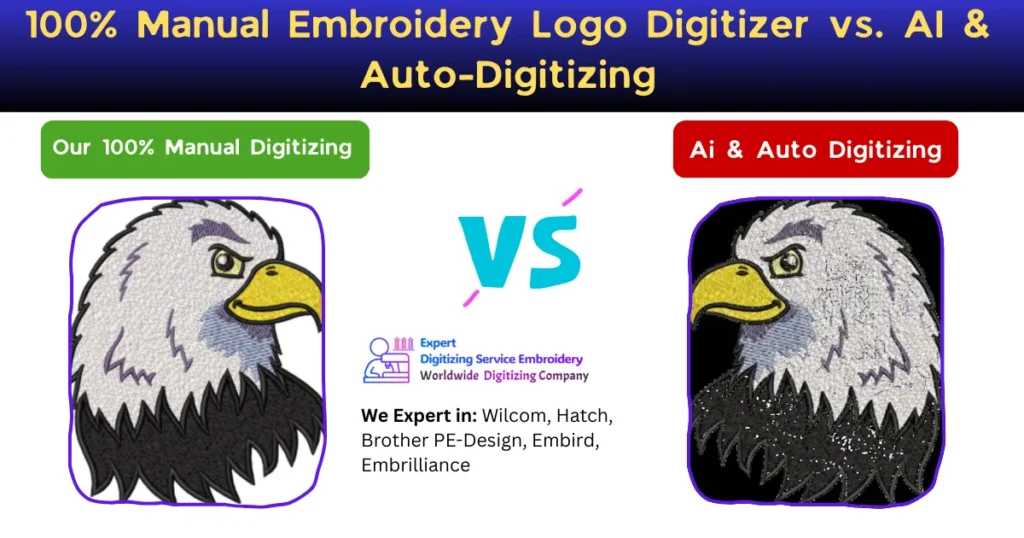 100% Manual Embroidery Logo Digitizer vs. AI & Auto-Digitizing
