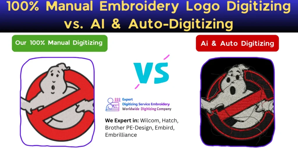 100% Manual Embroidery Logo Digitizing vs. AI & Auto-Digitizing