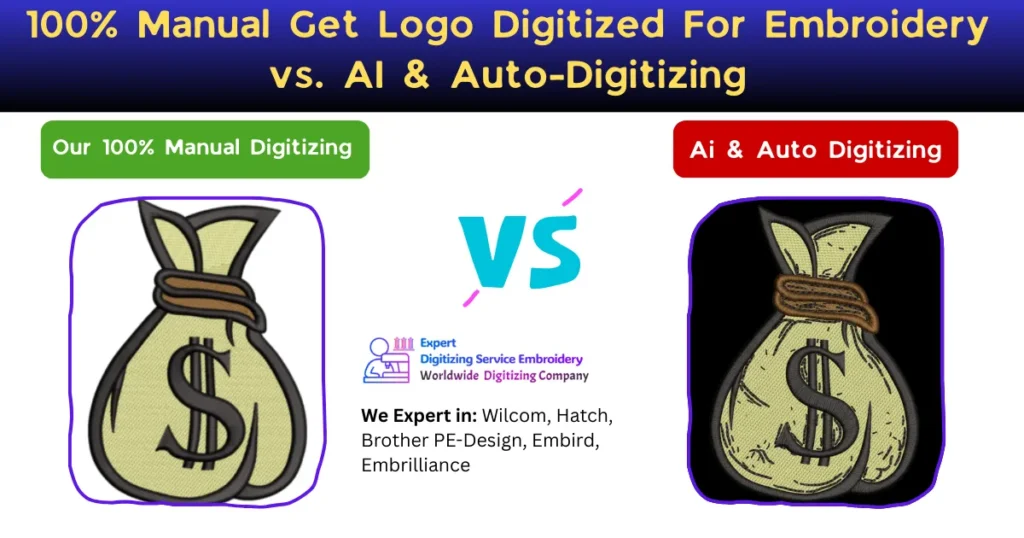 100% Manual Get Logo Digitized For Embroidery vs. AI & Auto-Digitizing