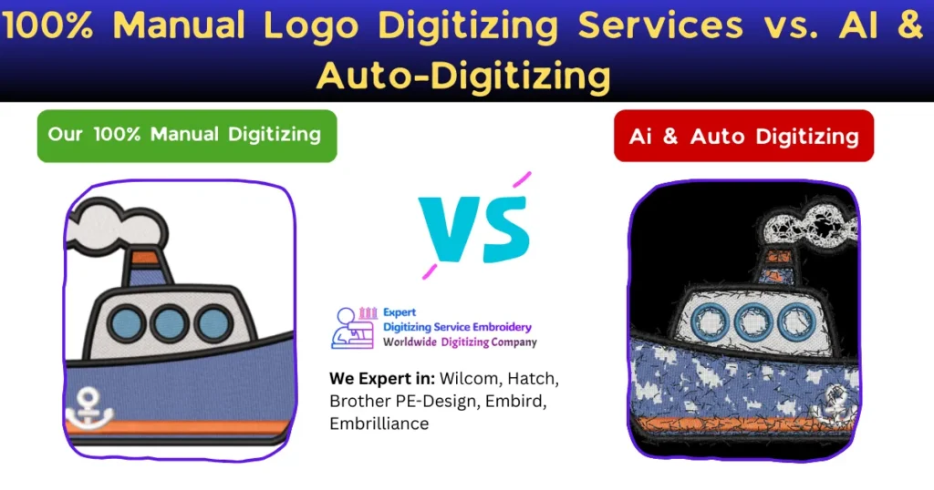 100% Manual Logo Digitizing Services vs. AI & Auto-Digitizing