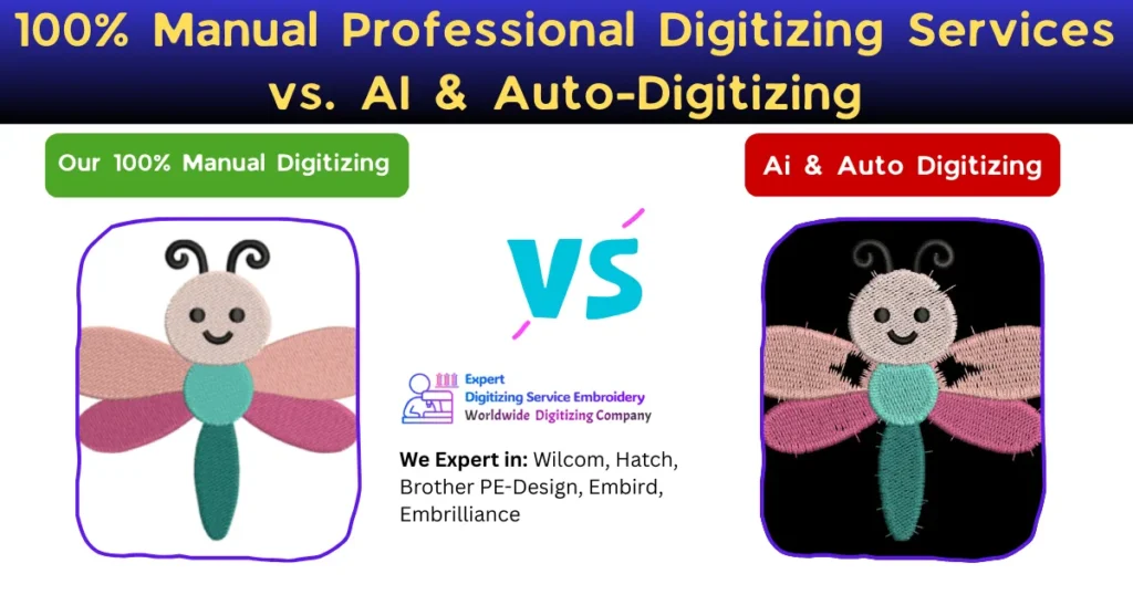100% Manual Professional Digitizing Services vs. AI & Auto-Digitizing