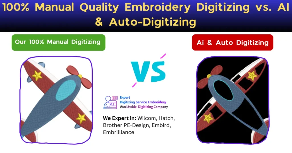 100% Manual Quality Embroidery Digitizing vs. AI & Auto-Digitizing