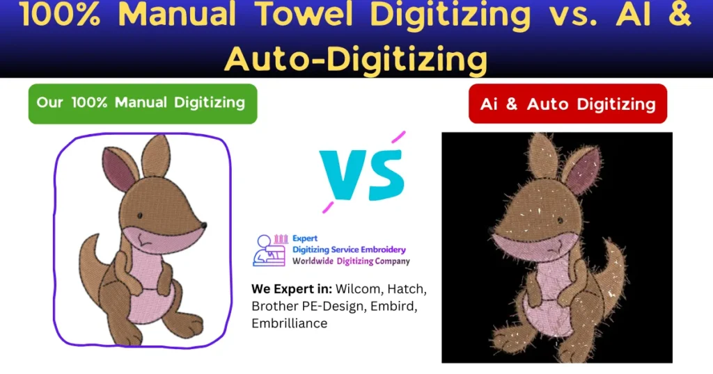 100% Manual Towel Digitizing vs. AI & Auto-Digitizing