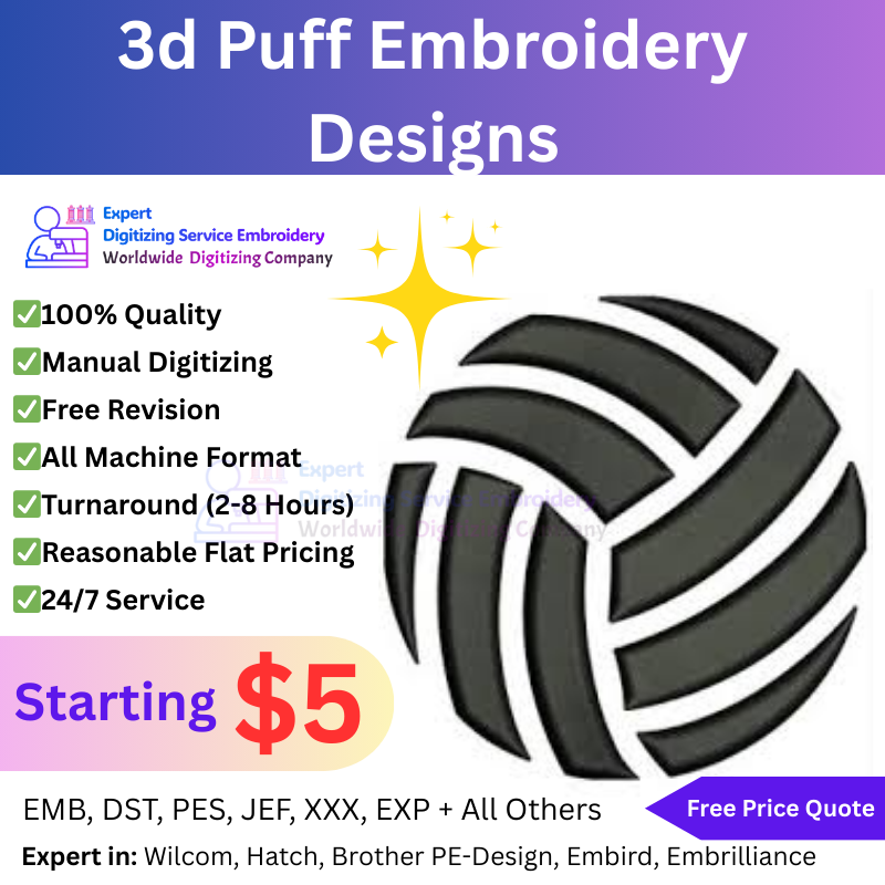 3d Puff Embroidery Designs
