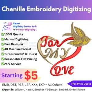 Chenille Embroidery Digitizing