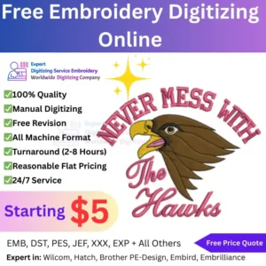High-Quality & Quick Free Embroidery Digitizing Online