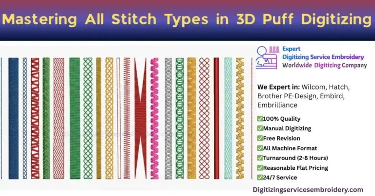 Mastering All Stitch Types in 3D Puff Digitizing