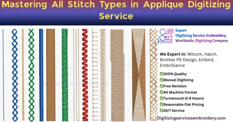 Mastering All Stitch Types in Applique Digitizing Service