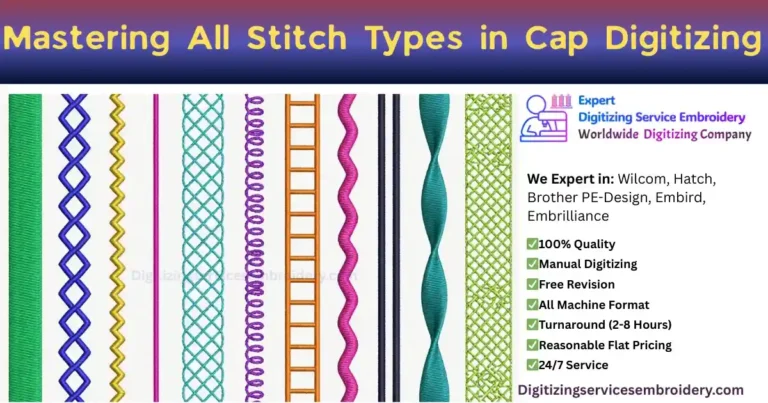 Mastering All Stitch Types in Cap Digitizing