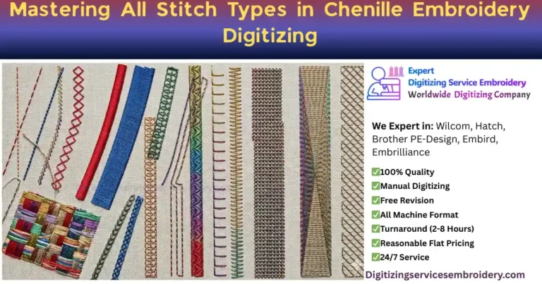 Mastering All Stitch Types in Chenille Embroidery Digitizing