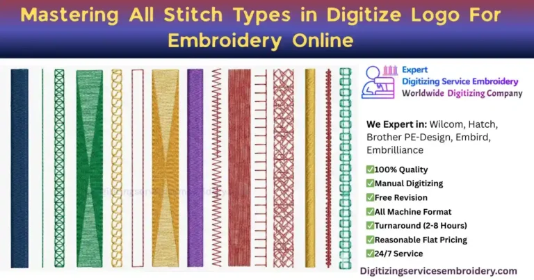 Mastering All Stitch Types in Digitize Logo For Embroidery Online