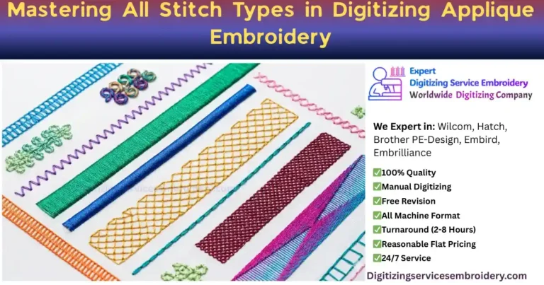 Mastering All Stitch Types in Digitizing Applique Embroidery