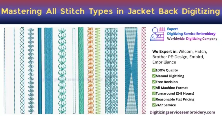 Mastering All Stitch Types in Jacket Back Digitizing