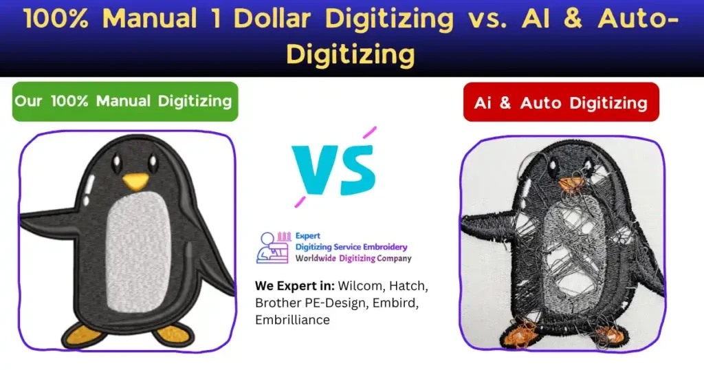 100% Manual 1 Dollar Digitizing vs. AI & Auto-Digitizing