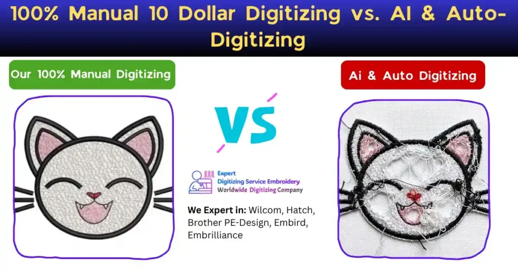 100% Manual 10 Dollar Digitizing vs. AI & Auto-Digitizing
