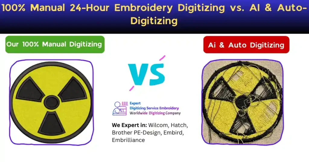 100% Manual 24-Hour Embroidery Digitizing vs. AI & Auto-Digitizing
