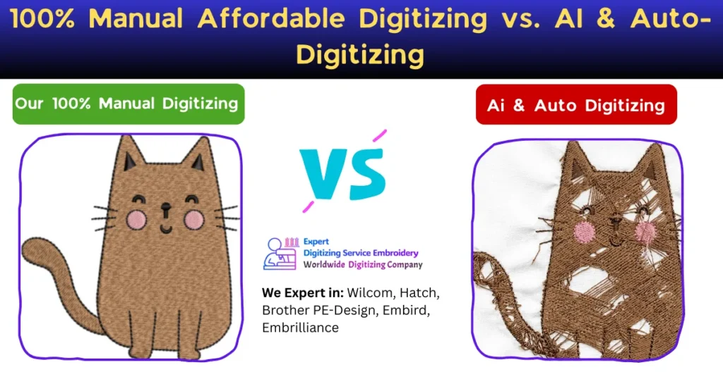 100% Manual Affordable Digitizing vs. AI & Auto-Digitizing