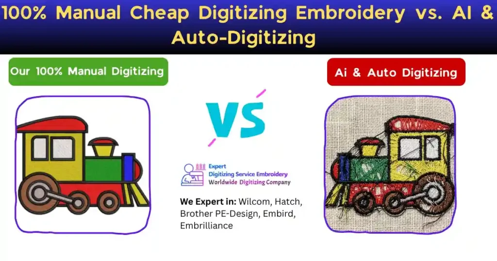 100% Manual Cheap Digitizing Embroidery vs. AI & Auto-Digitizing