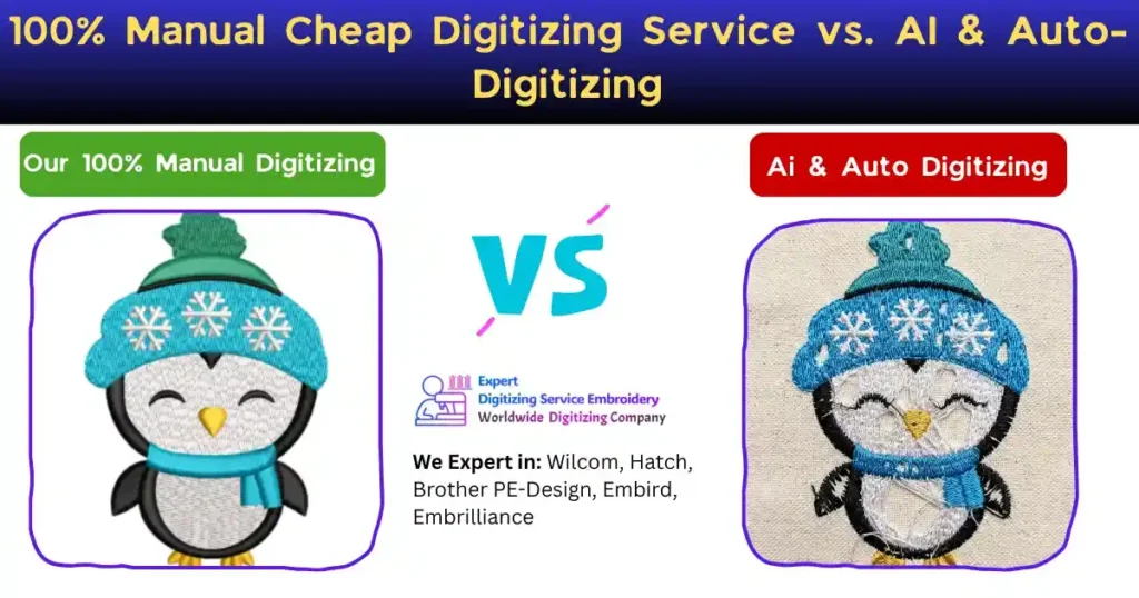 100% Manual Cheap Digitizing Service vs. AI & Auto-Digitizing