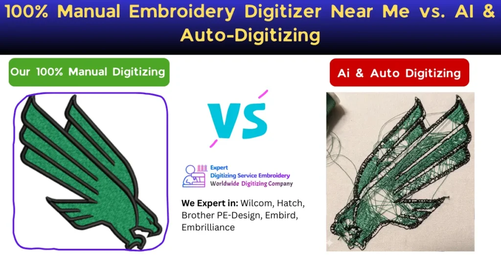100% Manual Embroidery Digitizer Near Me vs. AI & Auto-Digitizing
