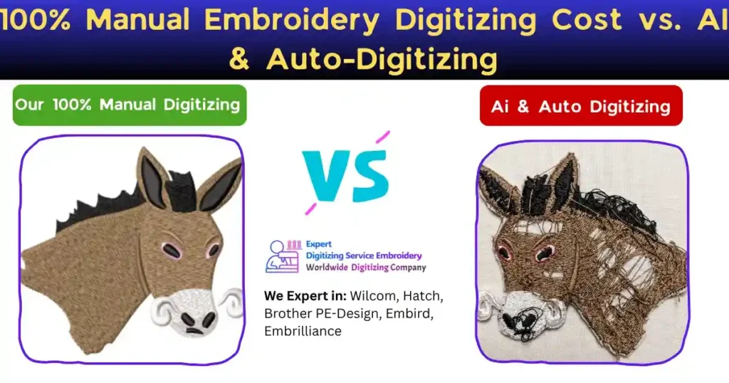 100% Manual Embroidery Digitizing Cost vs. AI & Auto-Digitizing