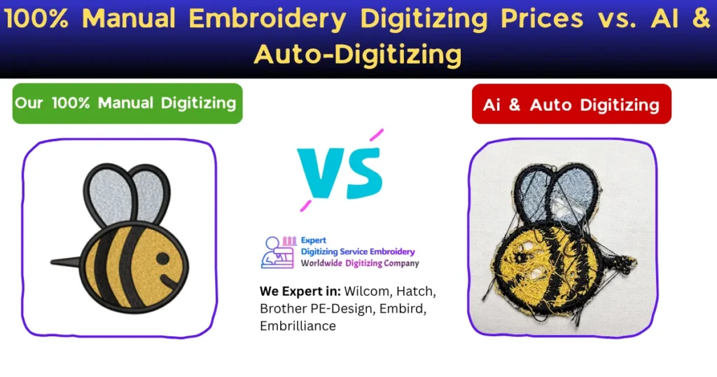 100% Manual Embroidery Digitizing Prices vs. AI & Auto-Digitizing