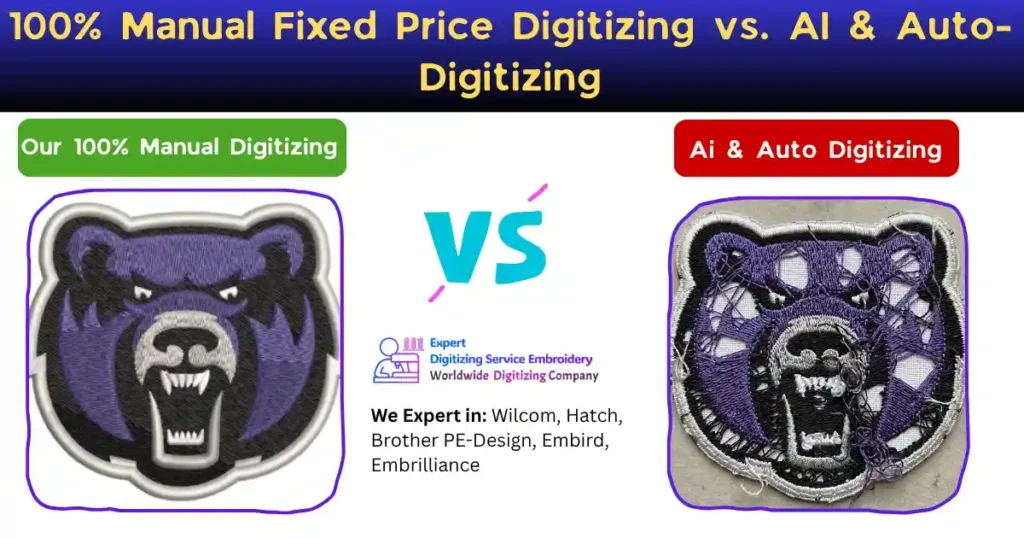 100% Manual Fixed Price Digitizing vs. AI & Auto-Digitizing