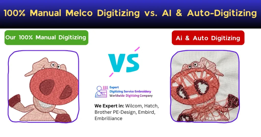 100% Manual Melco Digitizing vs. AI & Auto-Digitizing