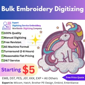 Bulk Embroidery Digitizing