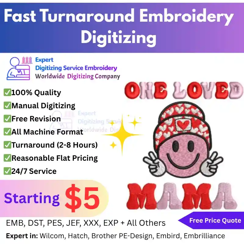 Fast Turnaround Embroidery Digitizing