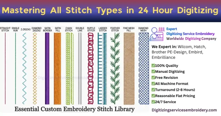Mastering All Stitch Types in 24 Hour Digitizing