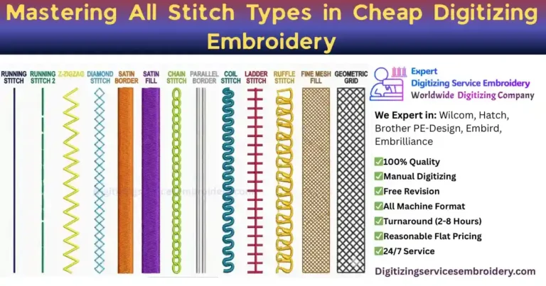 Mastering All Stitch Types in Cheap Digitizing Embroidery