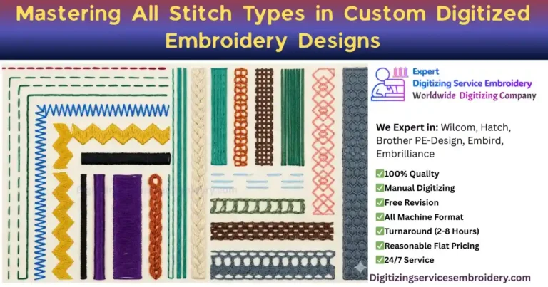 Mastering All Stitch Types in Custom Digitized Embroidery Designs
