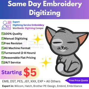Same Day Embroidery Digitizing